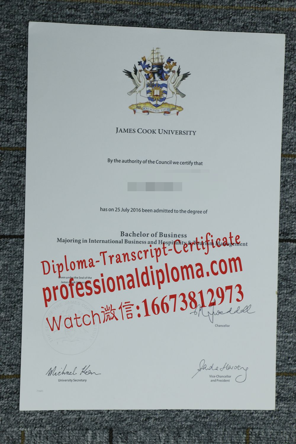 办理购买詹姆斯·库克大学文凭毕业证